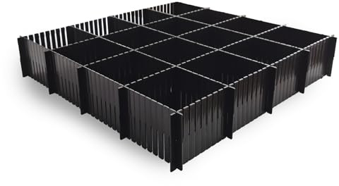 KNNRIIM 40 divisori per cassetti, 38 x 7 cm, sottili, separatori per cassetti, grandi organizer regolabili per biancheria intima, calze, trucco, posate da cucina, camera da letto, comò, scrivania,