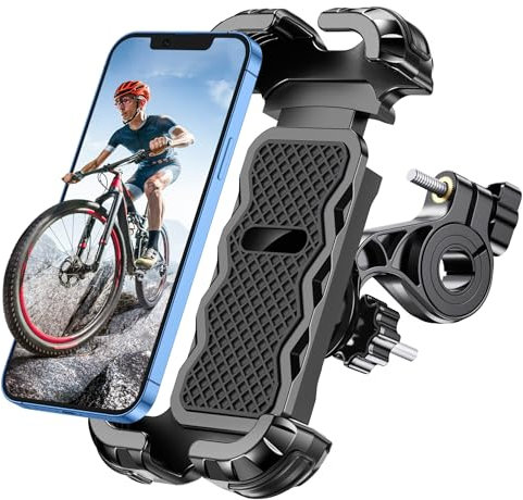 Glangeh Bike Phone Holder, [Secure Lock] 8S Quick Install Anti-fall Motorbike Phone Holder, 360° Rotating Bike Phone Mount for 4.7”-6.8” Mobile Phones, Cycling Bikes Stand Fits Mountain/Scooter/Dirt