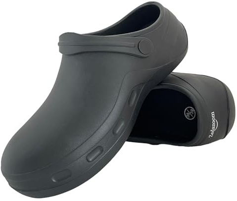 Zedazoom Scarpe Cuoco Impermeabili All'olio Zoccoli Leggeri Ammortizzanti da Uomo e da Donna Scarpe con Punta d'Acciaio per Giardinaggio, Ospedali, Magazzini e Ristoranti