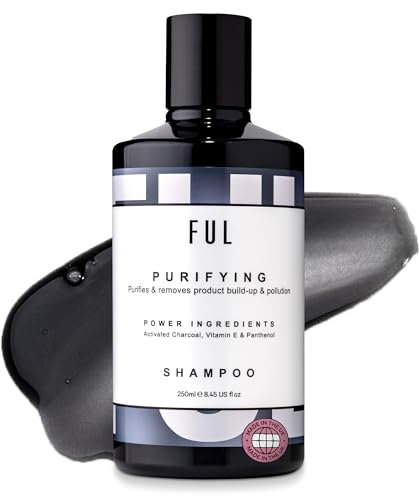 FUL Charcoal Clarifying Shampoo & Scalp Scrub, Deep Cleansing Hair Care for Oily Hair, Purifies & Removes Product Build-Up. Moisturising Shampoo for Greasy Hair and Dry Scalp