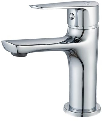 BELZ Wasserhahn Bad, Einhebel Waschtischarmatur, Waschbecken Armaturen, Armatur Badezimmer, Heiß und Kalt Einstellbar, Wassersparend, Messing Chrom