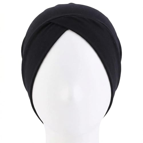 Women's Elastic Nylon Swimming Hat, Black Fit Reusable Swim Cap with Ear Protection, Quick-Drying Stretch Swim Headwear for Women Girls, for Swimming, Surfing, Beach & Outdoor Water Activities