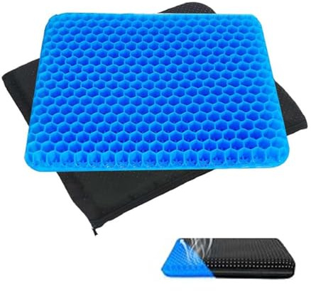 HUAZEXINX Large Gel Seat Cushion for Long Sitting with Non-Slip Covers – Pressure-Relieving, Soft & Breathable Design for Car, Office, Desk Chair & Wheelchair (children(30cm x 25cm x 2cm)