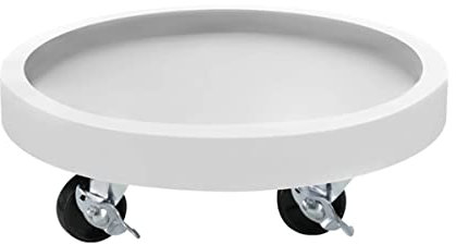 Carrello per Piante in Vaso con Ruote in Gomma, portavaso per Piante Resistente per Esterni, portafiori per Giardino, vassoi per Piante mobili Rotondi con Freno, rotelle in Metallo (Colore: