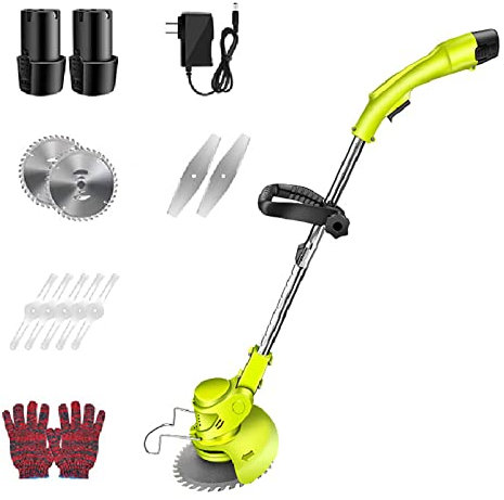 Tosaerba a Batteria, sarchiatore Elettrico a Spinta da 24 V con 3 capacità di Taglio, tagliaerba a Lunghezza Regolabile, Testina Rotante per Tosaerba da Giardino L