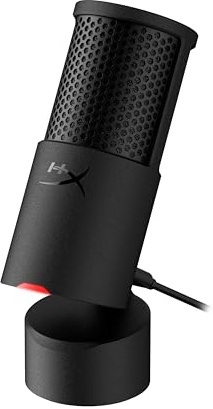 HyperX SoloCast 2 USB-Mikrofon – Gaming & Streaming Mikrofon mit Tap-to-Mute, 96 kHz/24-Bit Aufnahme, integriertem Popfilter, stoßgedämpfter Halterung, USB-C Plug & Play, PC kompatibel, Schwarz