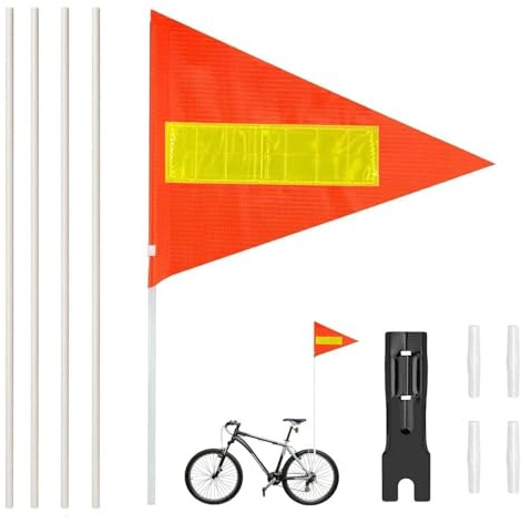 Sunshine smile Reflective Bicycle Flag, 150 cm Bicycle Pennant, Adjustable Children's Bicycle Flag, Scooter Bicycle Bunting Flag, Street Buddy Flag, Children's Bicycle Safety Flag