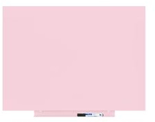 Rocada Pizarra blanca magnética sin marco, 75 x 115 cm, pizarra magnética de pared, lacado rosa, con bandeja para rotuladores y borrado en seco, color rosa RAL 490