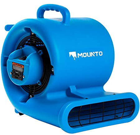 MOUNTO 2-växlad luftblåsare 1/3 HP 2000 CFM torktumlare med dubbla GFCI-uttag mörkblå