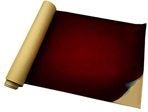 17.7 by 100 Inches Self Adhesive Velvet Roll,Adhesive Velvet Fabric for Jewelry Display cabinets (Burgundy Dark Red)