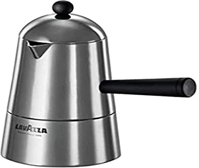 ILSA Caffettiera Espresso Carmencita Classic, Alluminio, Manico e Pomolo Neri, Capacità 10 cl, Tazze 1