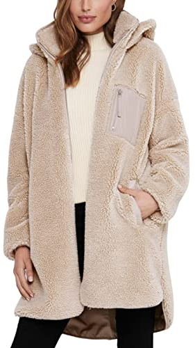 ONLY Damen Onlsascha Sherpa Otw Noos Jacket, Cuban Sand, XS-S EU