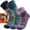 Thermosocken Warme Wintersocken Dicke Kuschelsocken Skisocken Arbeitssocken Atmungsaktiv Outdoorsocken Weihnachtssocken Damen Herren Socken Geschenke Weihnachten Winter Christmas Socks(Lila,L)