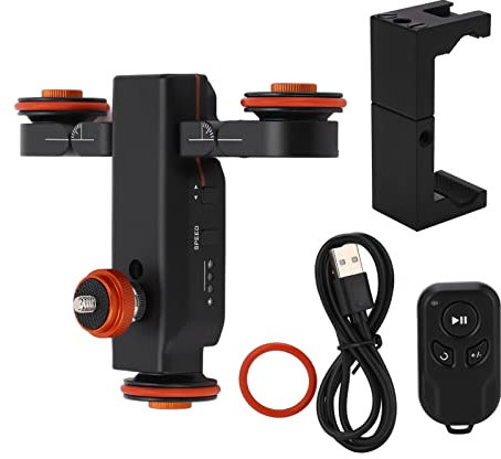 RvSky Kamerazubehör Kamerawagen elektrisch motorisierter elektrischer Schienenschieber Auto 3-Gang-Getriebe mit ferngesteuertem Telefonclip Kamerawerkzeuge, Kamera-Filmzubehör