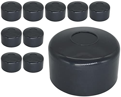 SKIR'CO (10 unidades) Tapas redondas de plástico gris de 51 mm para postes redondos de valla, cubiertas de postes de valla, gris antracita 7016