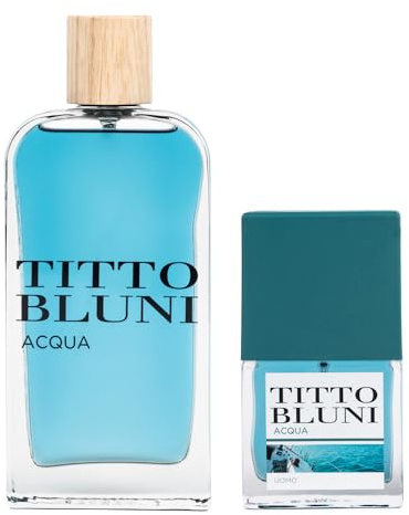 TITTO BLUNI - Aqua Uomo, Promocion 150 ml + 30 ml, Perfume para Hombre de Larga Duración, Colonia en Formato Spray, Eau de Toilette Masculino, Elegante y Fresca.