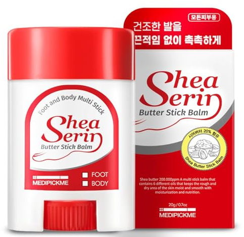 MEDIPICKME Foot & Body Shea Butter Stick Balm 0.71 oz foot cream for dry cracked heels and feet, Multi moisturizing stick,Made of Shea Butter, OliveOil, Sunflower Oil, Argan Oil.