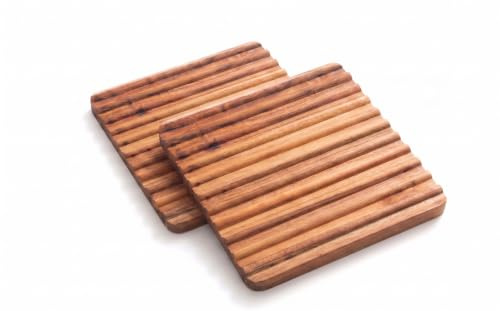 Ironwood Gourmet Sedona Trivet, Set of 2 Acacia Wood Hot Dish Holder