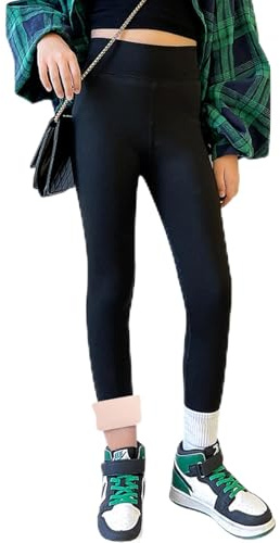Runmeihe Warm Leggings for Girls, 3-15 Years High Waisted Thermal Leggings, Winter Thick Trousers Pants for Kids Toddlers (UK, Age, 7 Years, 9 Years, Regular, Black)