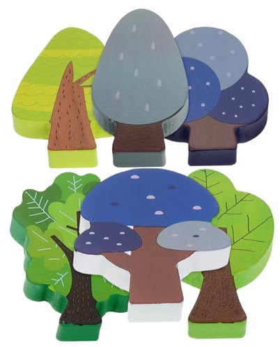 ibasenice Holzeisenbahn-Set Mit Bäumen Für Jungen Und Mädchen 6 Stück Miniatur-Spielzeug Sicher Vielseitig Dekorativ