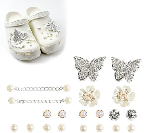jatimdotin 20 Stück Schuhdekoration, Schuhanstecker DIY Zubehör, Strasssteine Schuh Charms, Zubehör für Sandalen, Clog Dekor für Mädchen