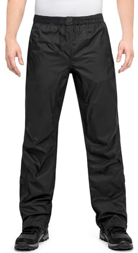 YYTECH Pantalones Impermeables y Transpirables para Hombre, Ligeros, Plegables para Actividades al Aire Libre como Senderismo, Camping, Golf y Pesca, Color Negro, Talla XL