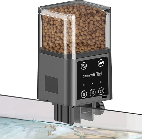 Distributeur automatique de nourriture pour poissons d'aquarium avec trois modes d'alimentation programmés, 320 ml pour l'alimentation des aquariums en vacances, alimentation de précision