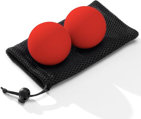 SUBCULTUREPICK Massage Lacrosse Balls for Myofascial Release,Yoga Deep Tissue Massage,Trigger Point Therapy and Foot Plantar Fasciitis,Muscle Soreness Massager Ball (2 Packs) (Red)