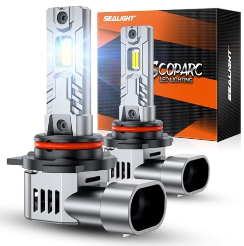 SEALIGHT 𝟗𝟎𝟏𝟐 Bulbs Brightest 50,000LM 6500K 9012 Bulbs With Cooling Fan Canbus Ready 70000+ Lifespan, Pack of 2