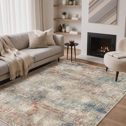 GENIMO Alfombra Salon Moderna, Cocina Lavable Antideslizante, Alfombra Pelo Corto para Dormitorio,Hall Entrada,Pasillo, Marrón, 160X230CM