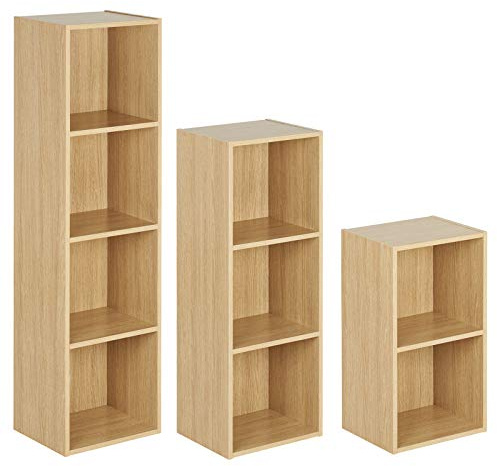 Hartleys Wooden Oak Effect Cube Storage Unit - Choice of Size