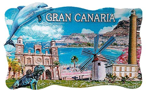 Calamita da frigorifero 3D Gran Canaria Isola Spagna regalo souvenir viaggio decorazione casa e cucina adesivo magnetico Spagna frigorifero magnete collezione
