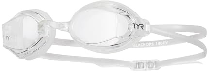TYR Blackops 140 EV Swim Goggles – Non-Mirrored Anti-Fog Goggles for Men & Women, Low Profile Competitive Swimming Goggles for Lap Swimming & Training (Clear)