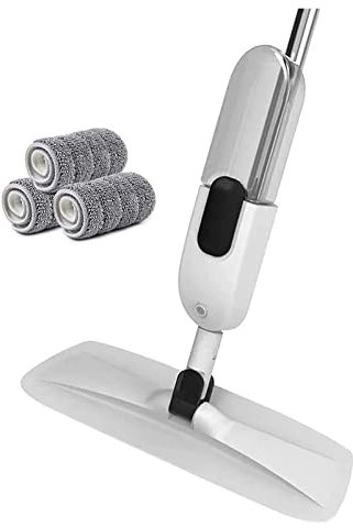 trapeador húmedo y seco Trapeador en Aerosol de Microfibra para Limpieza de Pisos: Almohadillas de trapeador Lavables y Botella Recargable Trapeador de Polvo seco y húmedo para Pisos de Madera Dura,