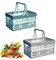 SPORWAY 2 Stück Einkaufskorb, Klappbox Plastik mit Henkel, Klappboxen Faltbar Stabil, Faltbarer Klappkorb 30,5 * 20,5 * 16,5cm, Tragbar Tragekorb mit Henkel für Regal Picknicks Supermärkte Küche Bad
