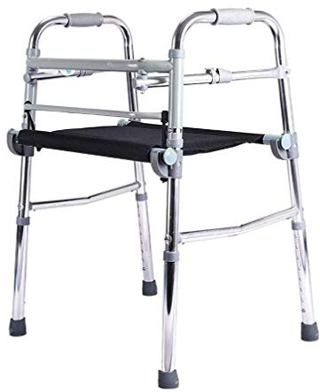 Andador plegable con ruedas para adultos con asiento - Andador ligero con empuñadura - Ayuda de transporte de movilidad para personas mayores discapacitadas - Bastón para caminar con altura ajustabl