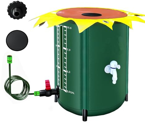 52 Gallon Collapsible Rain Water Collection Barrel System, Efficient Yard Rainwater Harvesting Solution with Spigot, Catchment Tank Stand Kit, Collector Storage Containers Long Term