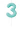 Chianese Candelina 10,5 cm Glossy Acquamarina Numero 3 | Compleanno Candeline Torta Eleganti | Candele Compleanno Particolari per Feste, Battesimi e Comunioni 1 Pezzo