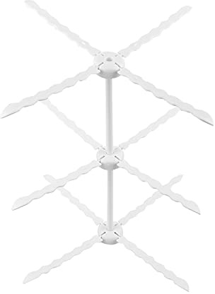 Professional 3 Tier Fondant Flower Drying Rack Collapsible Cake Decorating Stand for Baking Enthusiasts and Home Bakers White Plastic 23x23x32cm