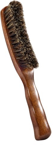 STYLEMATE Boar Bristle Slick Back Hair Brush, Soft Bristle Hair Brush for Thin & Fine Hair, Smoothing Hairbrush for Women Men Kid, Lightweight Sapele Wooden Handle