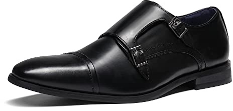 Bruno Marc Men's Dress Loafer Shoes Monk Strap Slip On Loafers,Size 10,Black,HUTCHINGSON_2