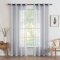MIULEE 2er Set Sheer Voile Vorhang mit Ösen Transparente Gardine aus Voile Polyester Ösenschal Transparent Wohnzimmer Luftig Dekoschal für Schlafzimmer 140 X 225 cm (B x H), Grommet Top Grau