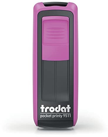 Trodat -Pocket Printy 9511 – Anpassa fickstämpel med önskad text, designa här online Boettens färg fuchsiapink– Adresstämpel – med önskad text – 38 x 14 mm, 4 rader –