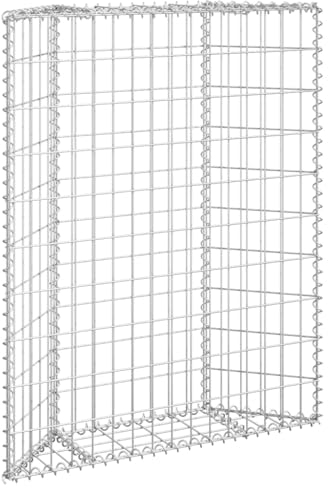 vidaXL Gabionen Hochbeet Trapezform Steinkorb Steingabionen Gabione Drahtkorb Wand Mauer Garten Pflanzkorb Verzinkter Stahl 80x20x100cm
