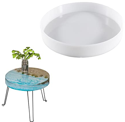 Ownant Epoxidharz DIY Silikonform Groß Formen Tablett Resin Runde Tischform Epoxidharz Tablett（36cm）