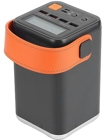 ASHATA Bärbar Kraftstation, Nödkraftverk Utomhus med 60000mAh Litiumbatteri, Dubbelriktad Snabbladdningskraftverk för Utomhuscamping Blackout(Grå)