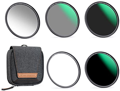 K&F CONCEPT Magnetic Filter Set 49mm Magnetisches Schnellwechsel System Quick Swap System GND8,ND8,ND64,ND1000 mit Magnetischer Adapterring und Filtertasche (Nano-Xcel)