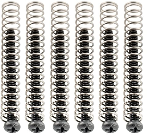 Musiclily Ultra UNC#3-48X1,1 Zoll Edelstahl Humbucker Pickup Tonabnehmer Schrauben und Federn Set für American E-Gitarre, Schwarz (6er Set)