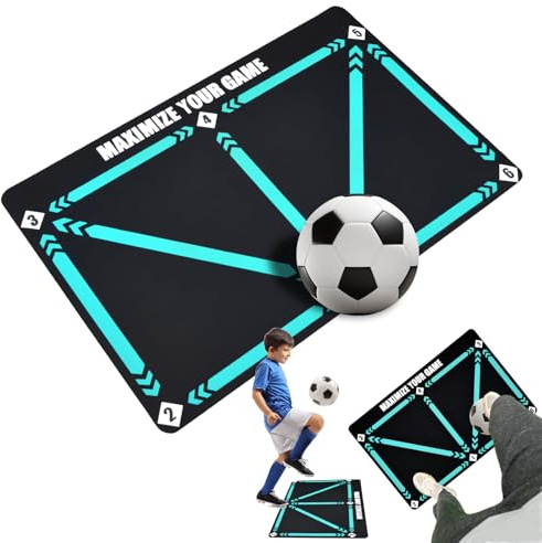 Jadyon Coussin de Pied d'entraînement de Dribble de Football, Tapis d'entraînement Football Antidérapant, Tapis d'entraînement de Football pour entraînement de Football en Salle.