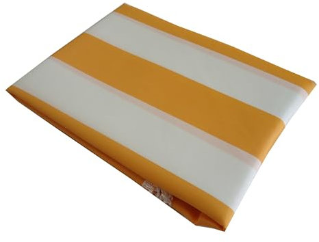 Tenda Sole Strisce Esterno Balcone Terrazzo Veranda Gazebo Portico con Anelli e Ganci per Applicazione, Resistente e Lavabile, 100% Poliestere Durevole, Tinta Righe (Giallo_Bianco, 145x290)